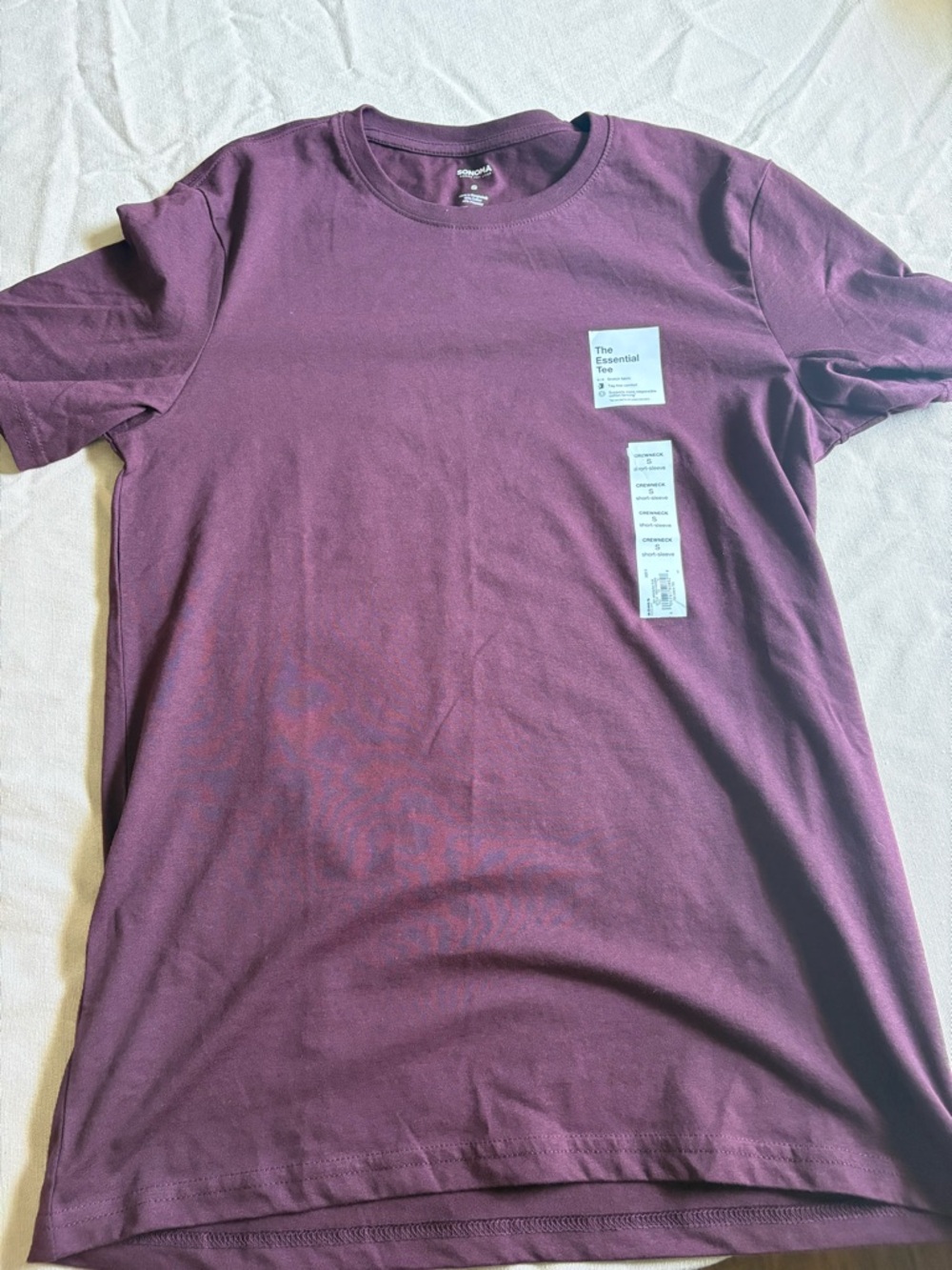 Mens Essential Crew Neck T-Shirt - Plum